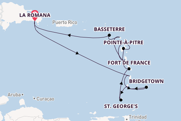 Südliche Karibik ab La Romana, Dominikanische Republik auf der Mein Schiff 2
