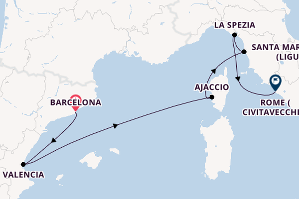 Western Mediterranean from Barcelona, Spain with the Queen Elizabeth