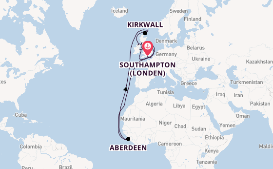 Verenigd Koninkrijk vanaf Southampton (Londen), Engeland met de Seven Seas Voyager