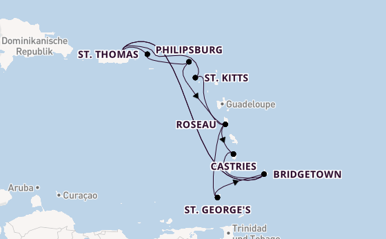 Karibik ab San Juan, Puerto Rico auf der Emerald Princess