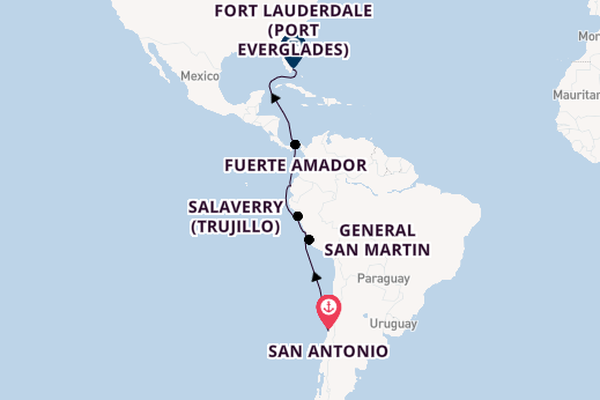 South America from San Antonio, Chile with the Oosterdam