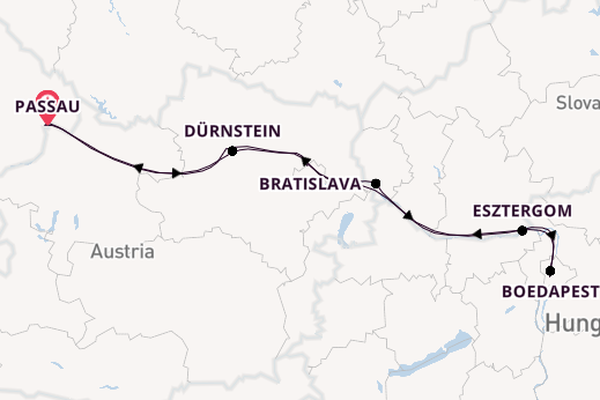 Donau vanaf Passau, Duitsland met de Antonia