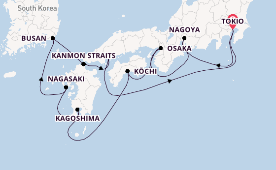 Japan vanaf Tokio, Japan met de Diamond Princess