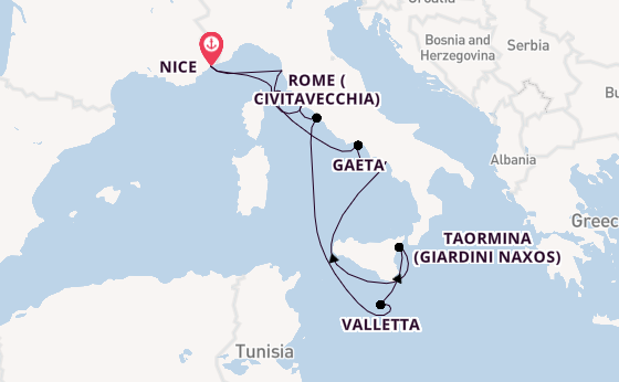 Western Mediterranean from Nice, France with the Silver Shadow