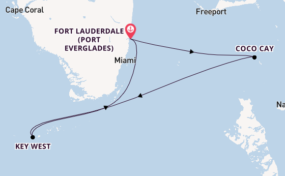 Caribbean from Fort Lauderdale (Port Everglades), Florida, USA with the Celebrity Reflection
