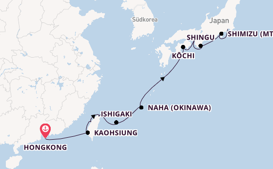 Ostasien ab Hongkong, China auf der Seabourn Encore