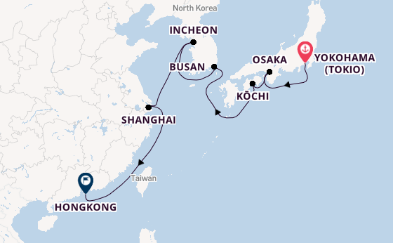 Oost-Azië vanaf Tokio met de Mein Schiff 6