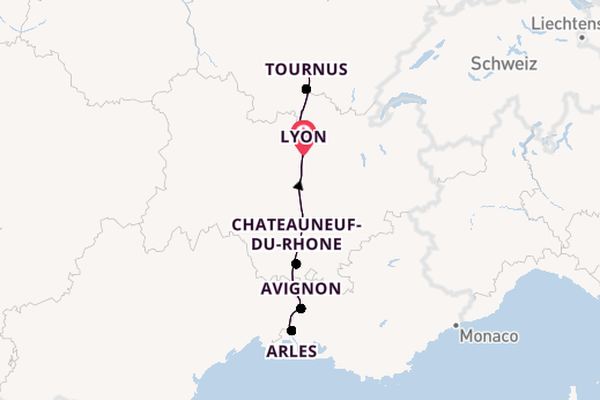 Rhône ab Lyon, Frankreich auf der Amadeus Provence