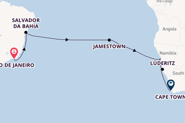 Transatlantic from Rio de Janeiro, Brazil with the Silver Shadow