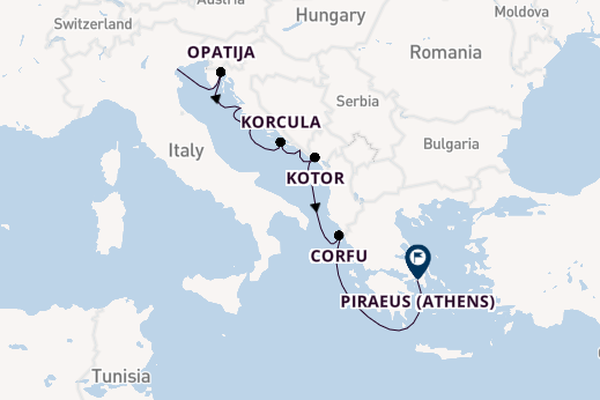 Eastern Mediterranean from Fusina (Venice) with the Azamara Onward