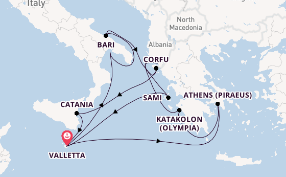Mediterranean Sea from Valletta, Malta with the Azura