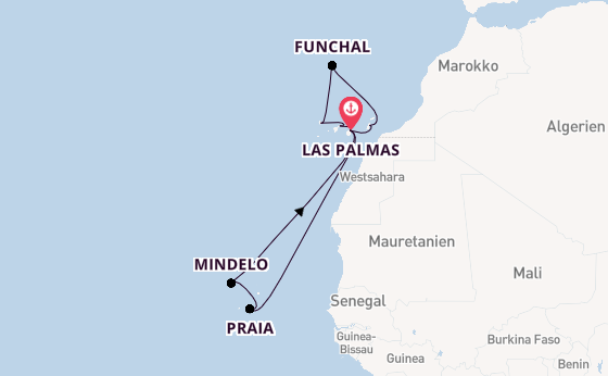 Kanarische Inseln ab Las Palmas, Gran Canaria auf der Mein Schiff 7