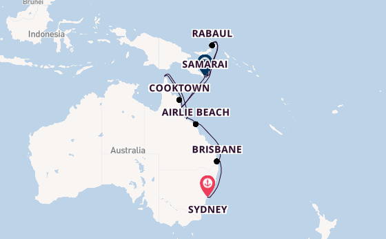 Australië vanaf Sydney, Australië met de Seven Seas Navigator