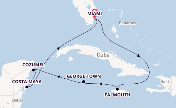 Western Caribbean from Miami, Florida, USA with the Freedom of the Seas