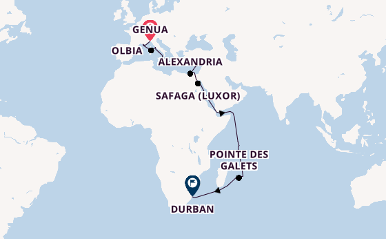 Mittelmeer ab Genua, Italien auf der MSC Sinfonia