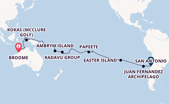 Transpacific from Broome, Australia with the Seabourn Pursuit