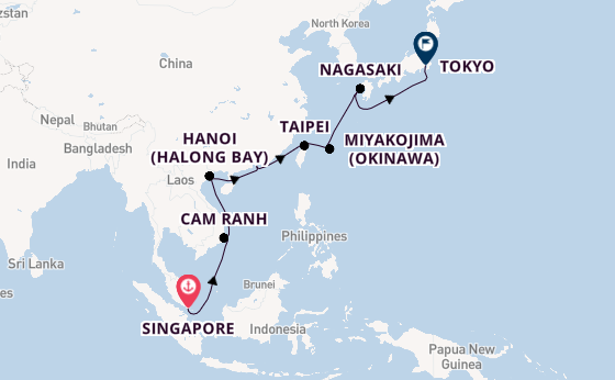 East Asia from United Kingdom with the Sapphire Princess