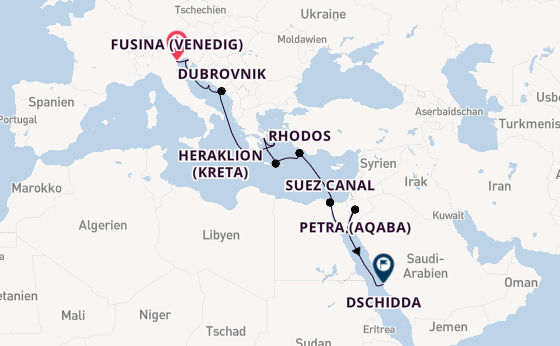 Mittelmeer ab Fusina (Venedig) auf der EXPLORA I
