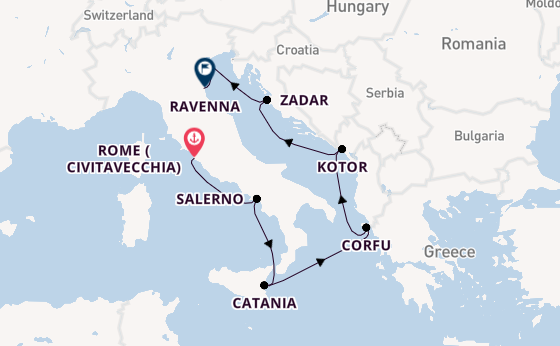Mediterranean Sea from Rome (Civitavecchia), Italy with the Norwegian Gem
