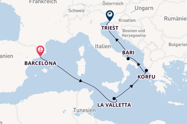Westliches Mittelmeer ab Barcelona, Spanien auf der MSC Fantasia