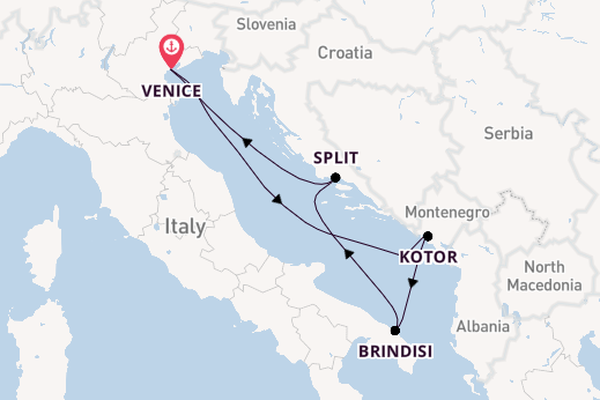 Mediterranean Sea from Venice, Italy with the MSC Armonia 