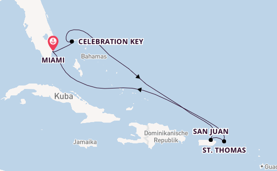 Karibik ab Miami auf der Carnival Celebration