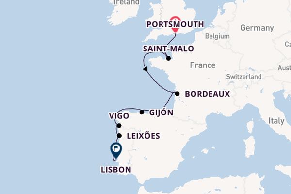 Portugal from Portsmouth, England, United Kingdom with the Azamara Quest