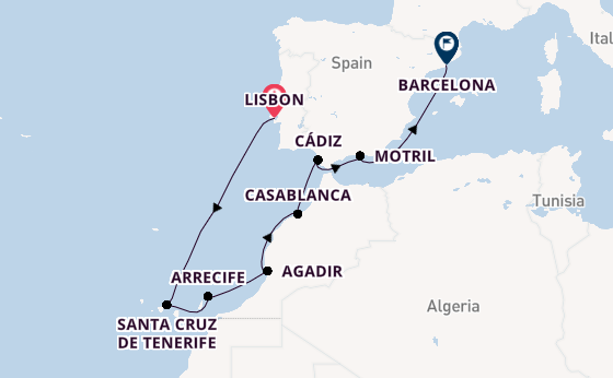 ALL INCLUSIVE Sunlit Shores of Spain, Portugal & The Canaries