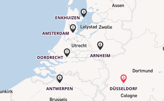 Rhein ab Düsseldorf, Deutschland auf der VIVA ONE
