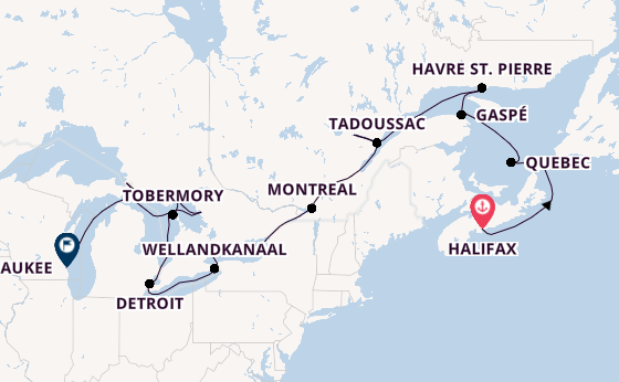 Noord-Amerika vanaf Halifax, Canada met de HANSEATIC inspiration