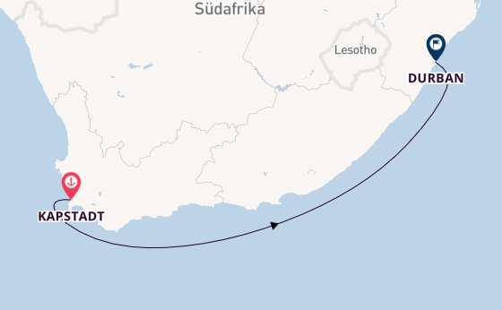 Südafrika ab Kapstadt, Südafrika auf der MSC Armonia 