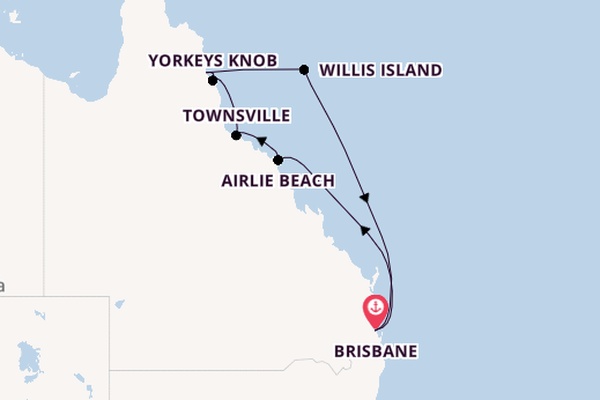 Australië vanaf Brisbane, Australië met de Grand Princess