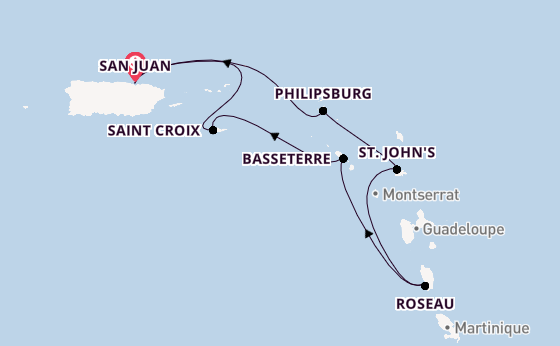 Karibik ab San Juan, Puerto Rico auf der Rhapsody of the Seas