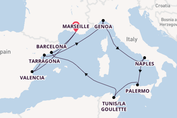 Western Mediterranean From Marseille with the MSC Fantasia