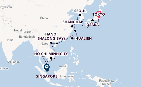 Southeast Asia from Tokyo, Japan with the Seabourn Encore