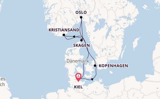 Norwegen ab Kiel, Deutschland auf der Mein Schiff 1