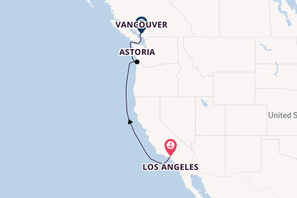 West Coast USA from Los Angeles, California with the Discovery Princess