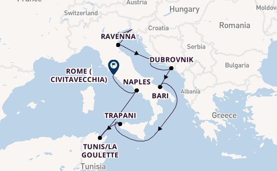 Mediterranean Sea from Venice, Italy with the Silver Spirit