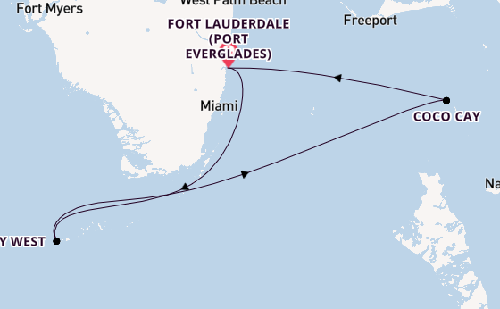 Caribbean from Fort Lauderdale (Port Everglades), Florida with the Jewel of the Seas