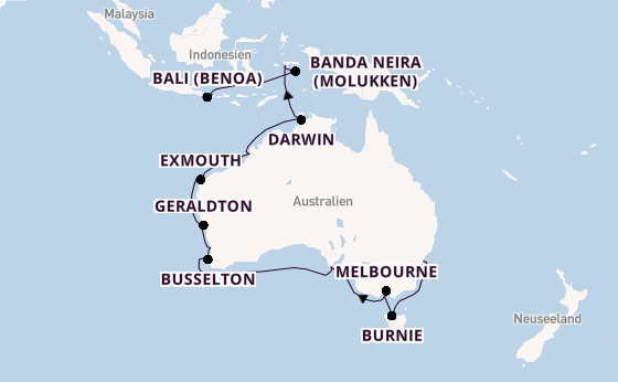 Australien ab Sydney auf der Amadea