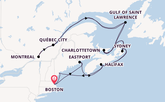 New England from Boston, Massachusetts, USA with the Volendam