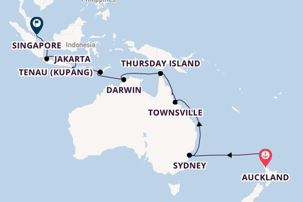 Australia and New Zealand from Auckland, New Zealand with the Nautica