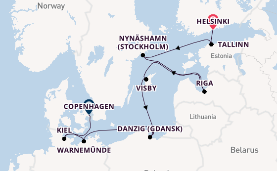 Baltic Sea from Helsinki, Finland with the Norwegian Jewel