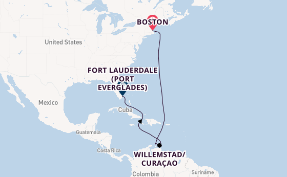 Southern Caribbean from Boston, Massachusetts, USA with the Celebrity Silhouette