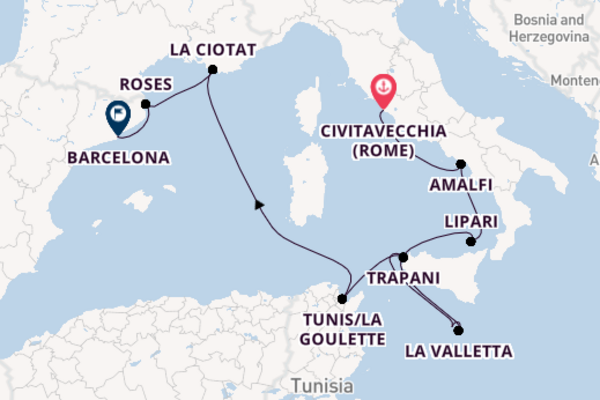 11daagse cruise met de Seabourn Ovation vanuit Civitavecchia (Rome)
