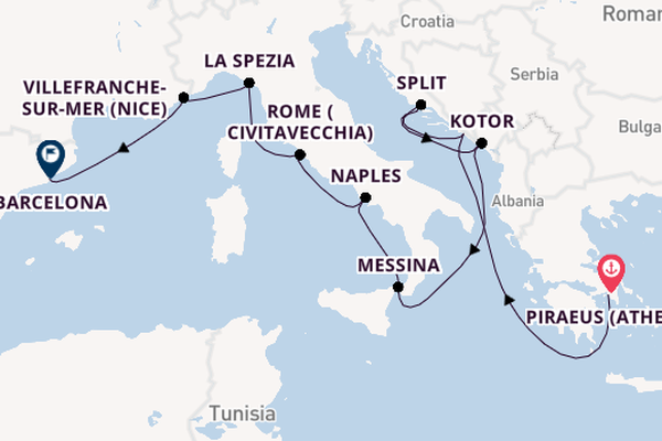 Mediterranean from Piraeus (Athens), Greece with the Celebrity Infinity