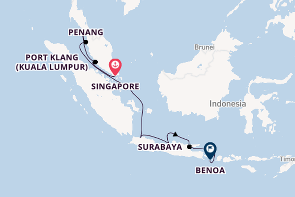 Southeast Asia from Singapore, Singapore with the Seven Seas Mariner