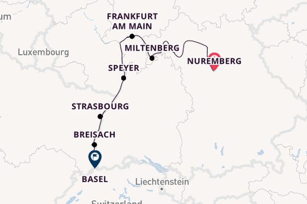 Rhine River, Europe from Nuremberg, Germany with the Avalon Illumination
