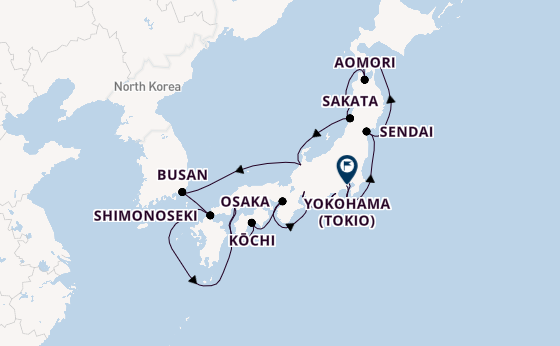 Japan vanaf Tokio, Japan met de Norwegian Jade