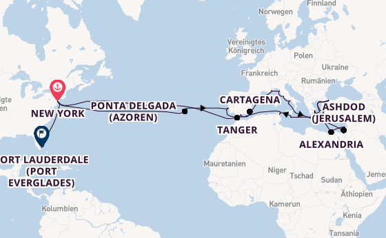 Transatlantik ab New York auf der Volendam